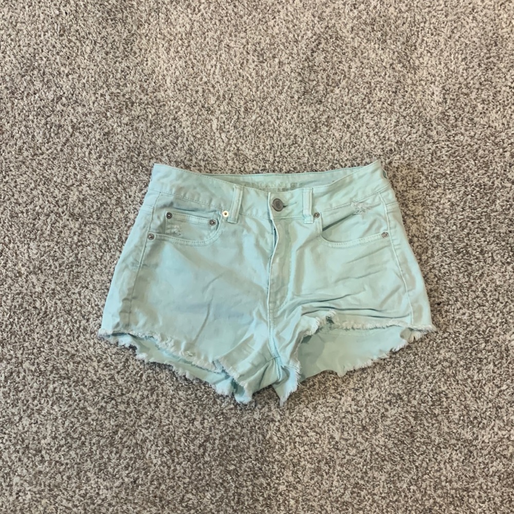 American eagle aqua jean shorts